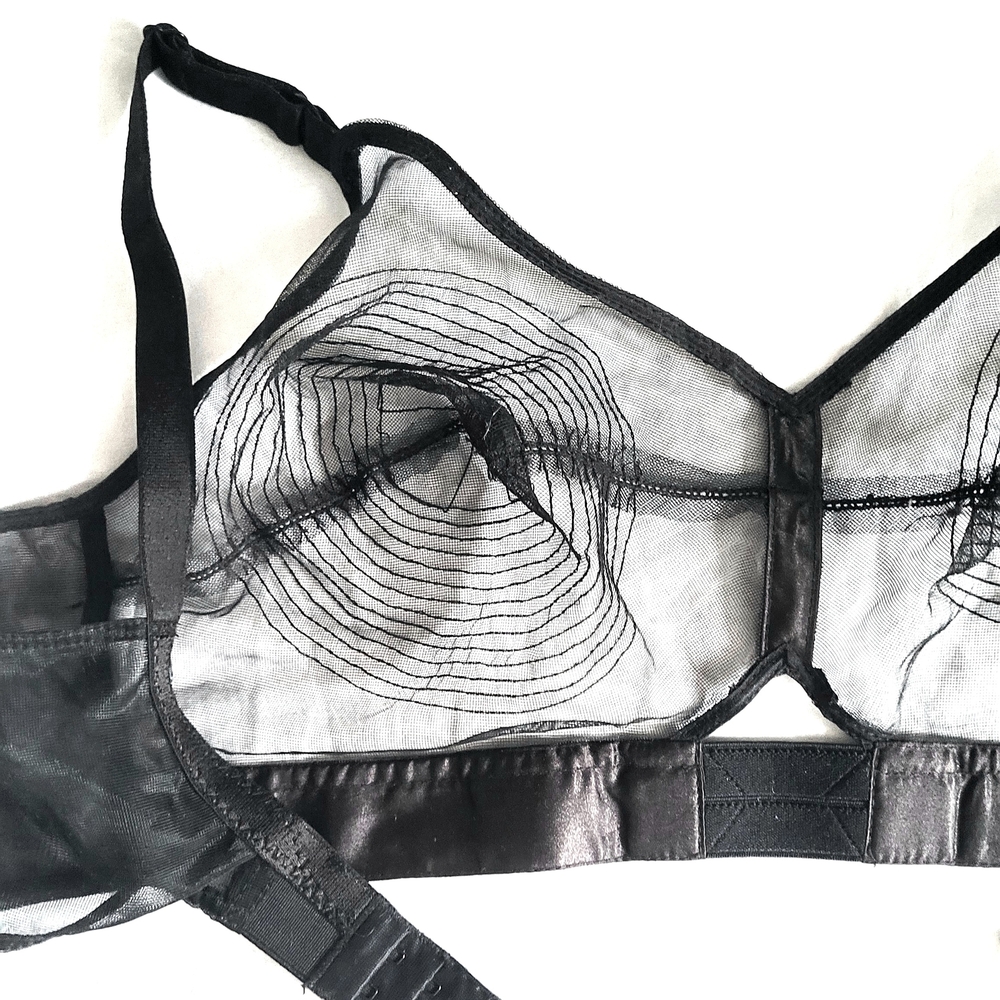 Retro Sheer Bullet Bra 36DD Secrets In Lace